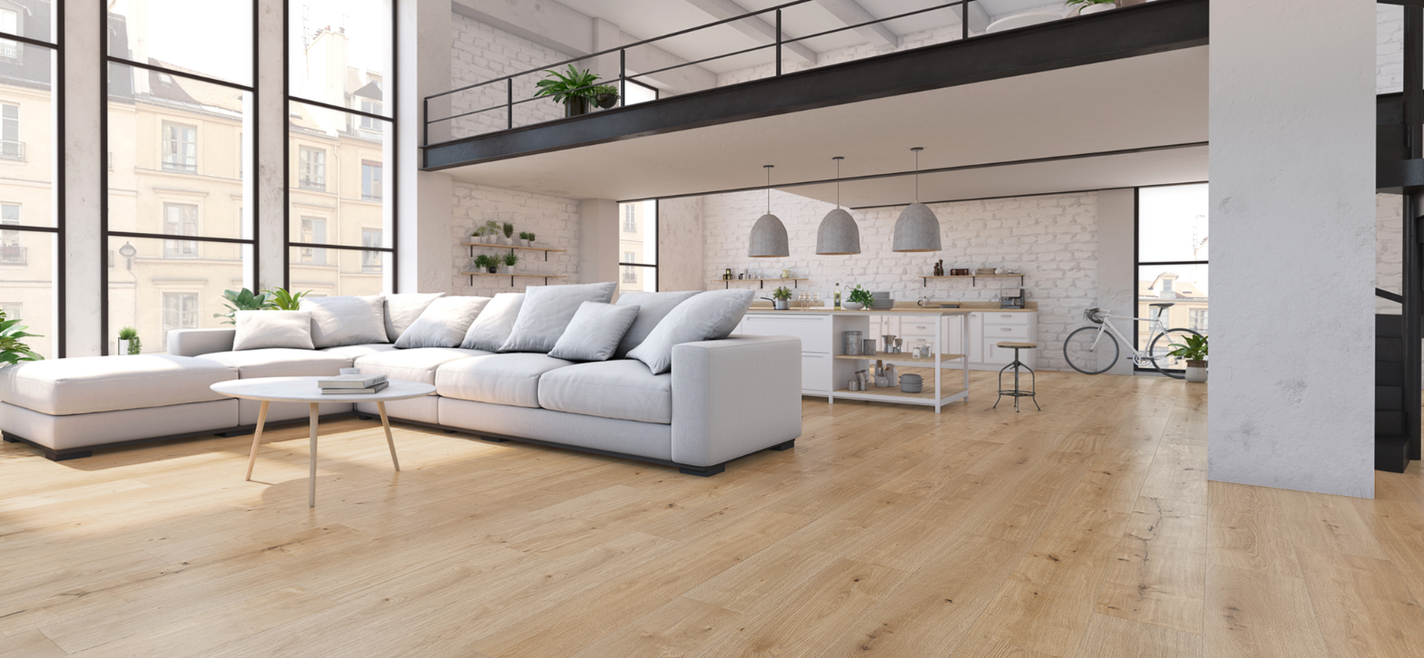 Eterna Green Designboden in modernem Loft-Wohnraum